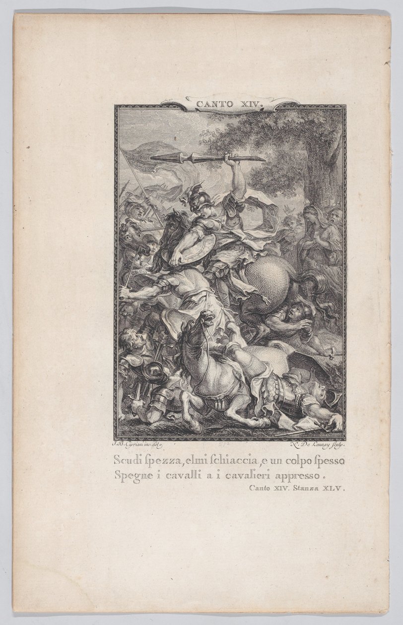 Canto 14, Strophe 45, aus Orlando Furioso, 1774 von Nicolas de Launay