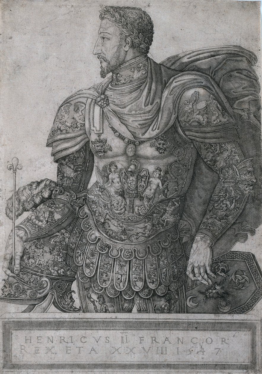 Henri II., König von Frankreich, im Alter von 28 Jahren, 1547 von Nicolo della Casa