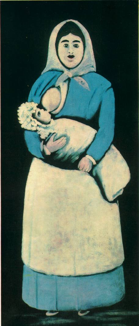 Eine Krankenschwester mit einem Baby von Niko Pirosmani