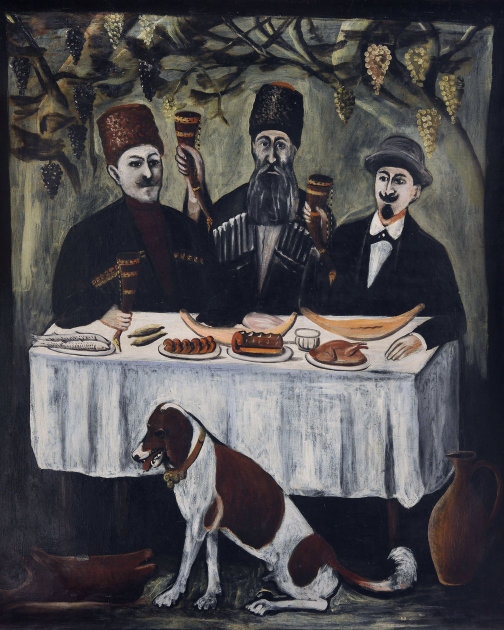 Fest in einer Weinlaube von Niko Pirosmani