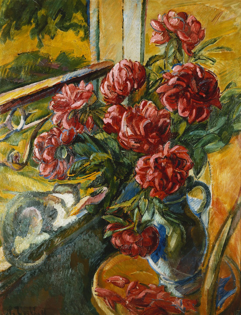 Katze auf dem Fenstersims von Nikolai Alexandrovich Tarkhoff