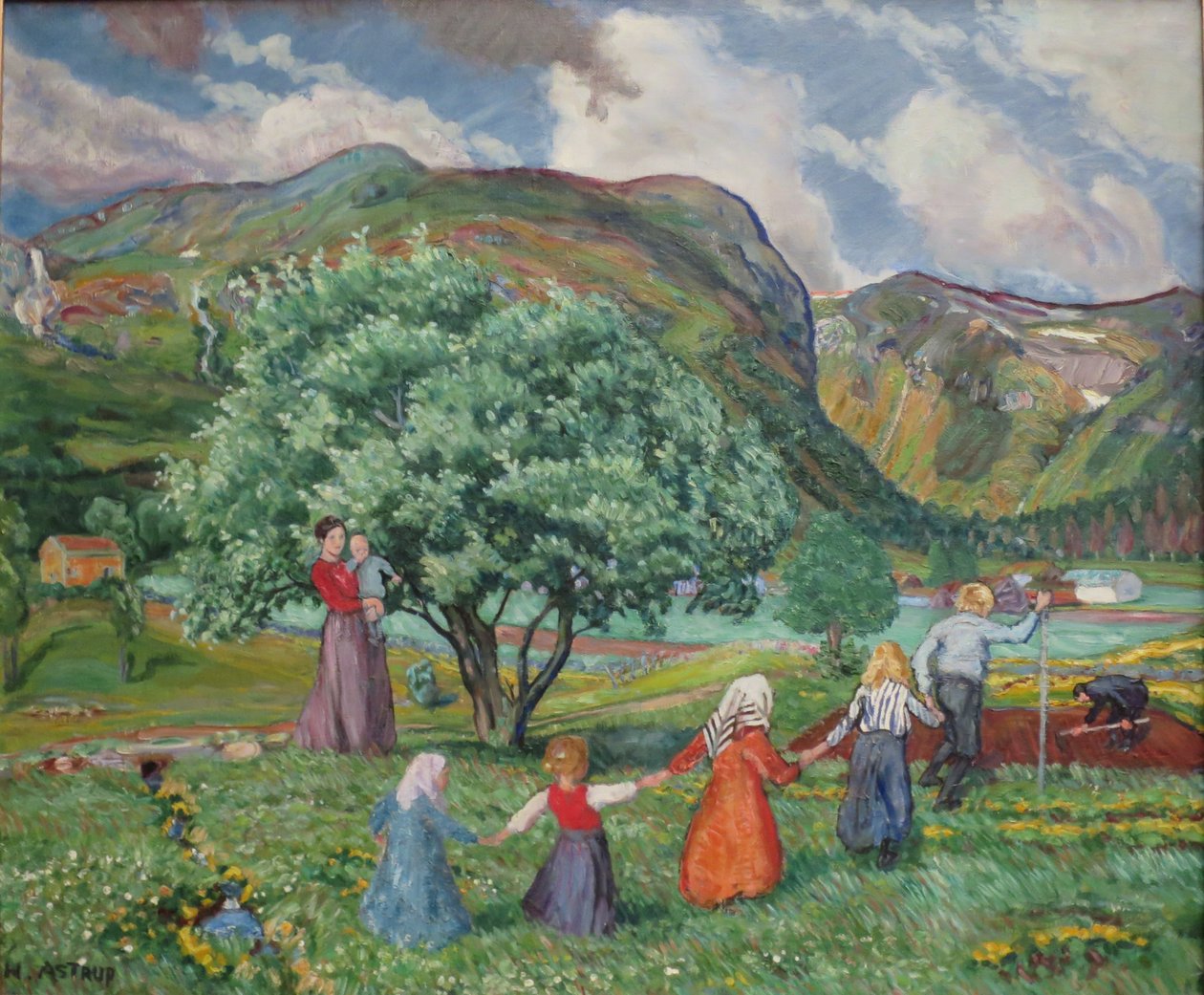 Sommerwind und spielende Kinder von Nikolai Astrup