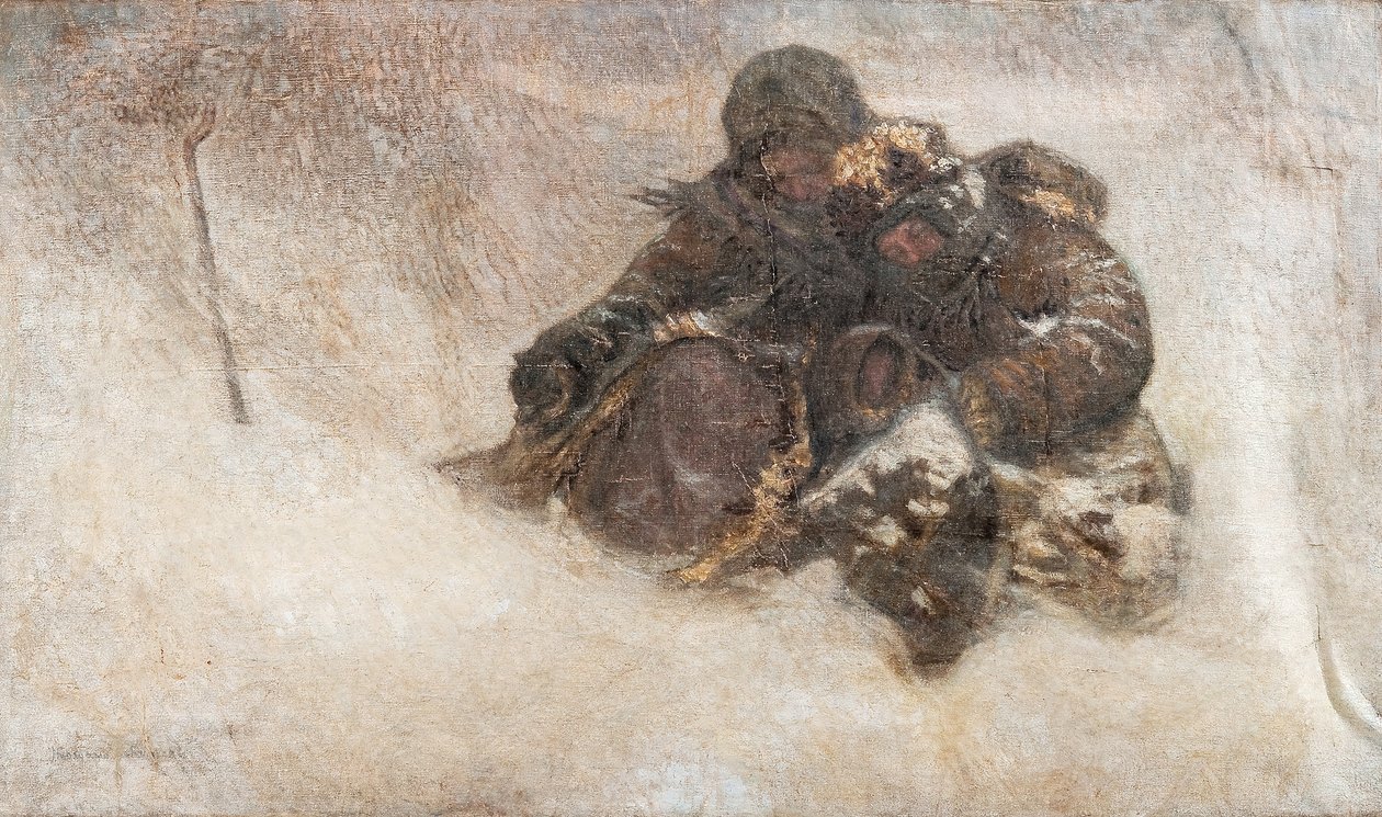 Schneesturm. Kinder von Nikolai Petrovich Bogdanov Belsky