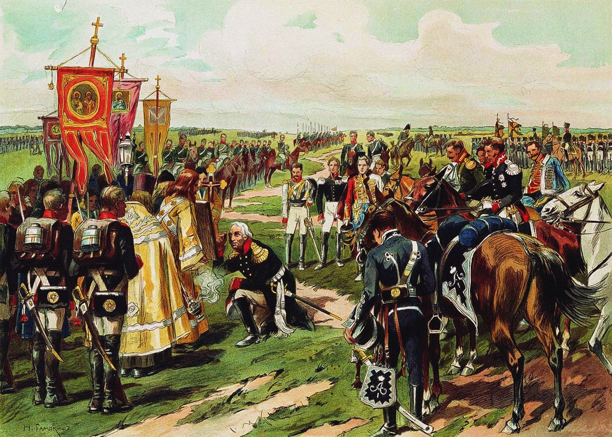 Marschall Mikhail Kutuzov vor der Schlacht von Borodino, 1912 von Nikolai Semyonovich Samokish