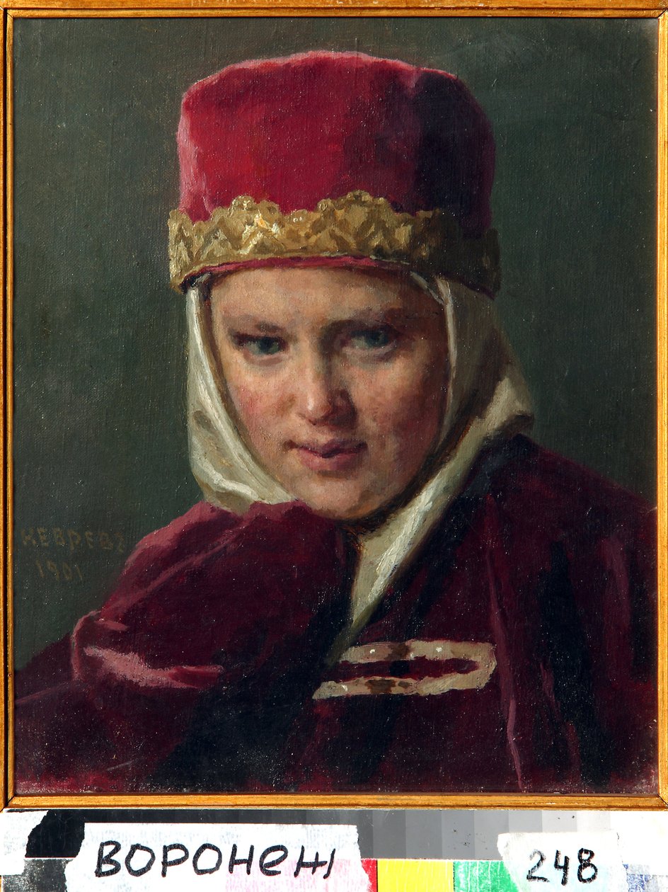 Boyar-Frau in traditioneller russischer Kleidung von Nikolai Vasilievich Nevrev