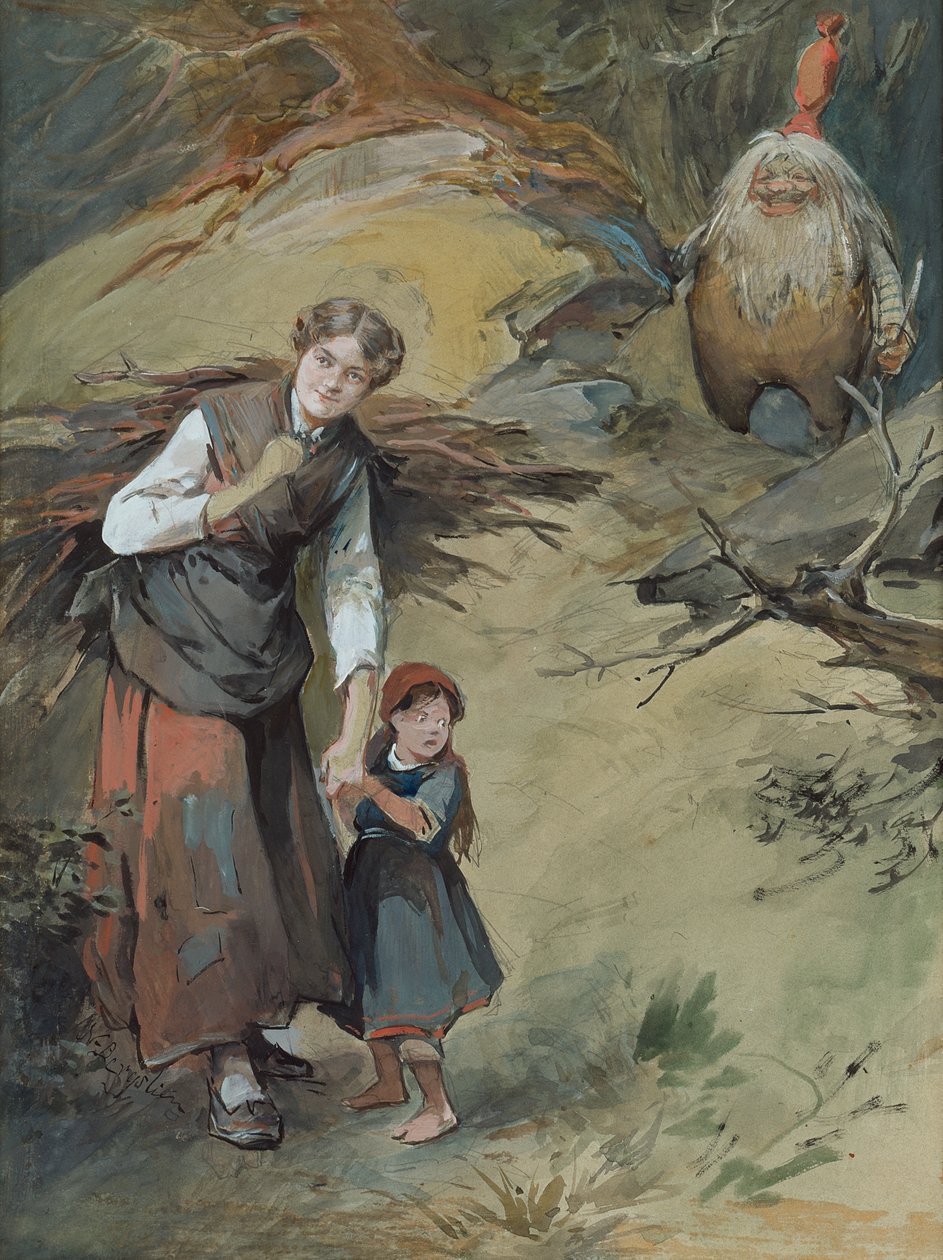 Mädchenkind und Pixie von Nils Bergslien