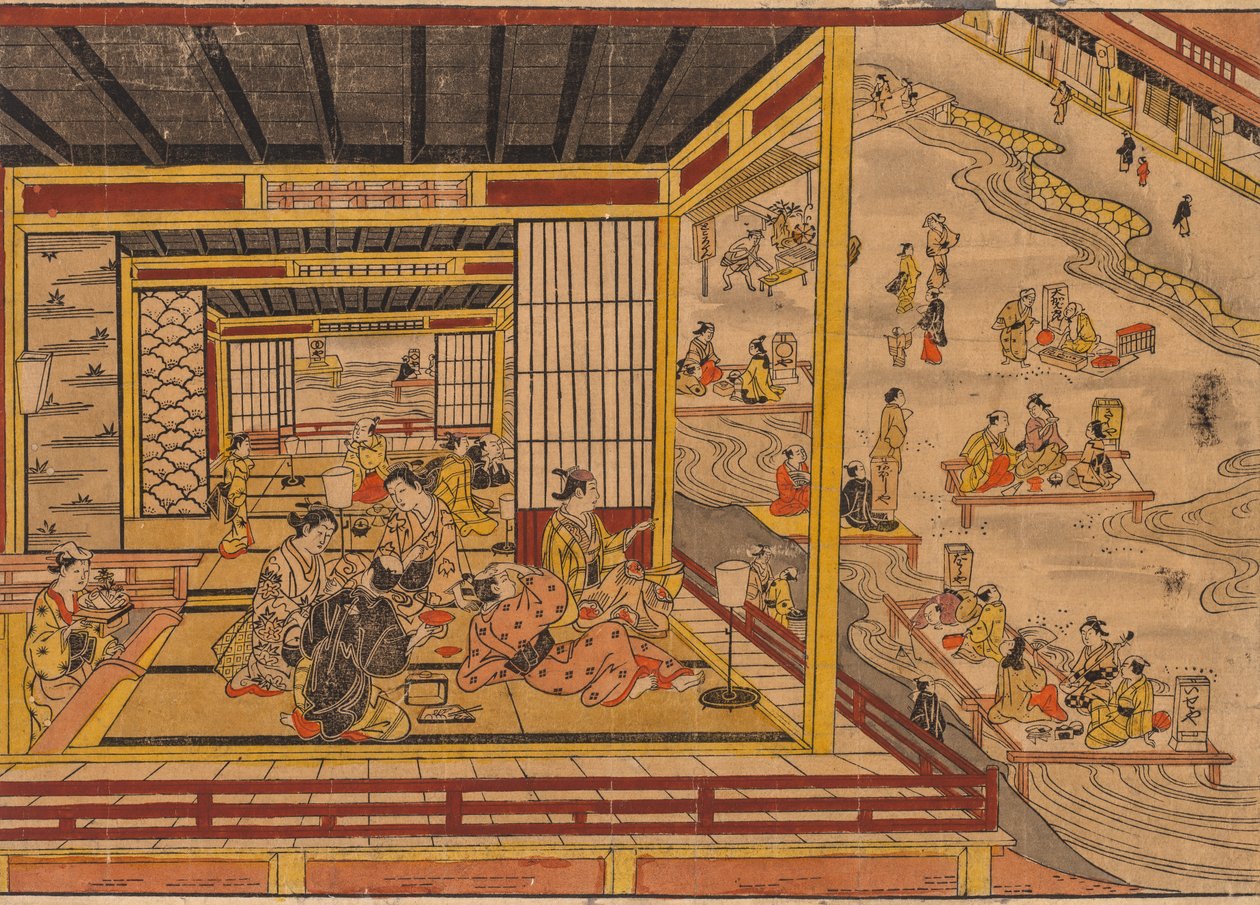 Teehaus am Kamo-Fluss in Kyoto von Nishimura Shigenaga