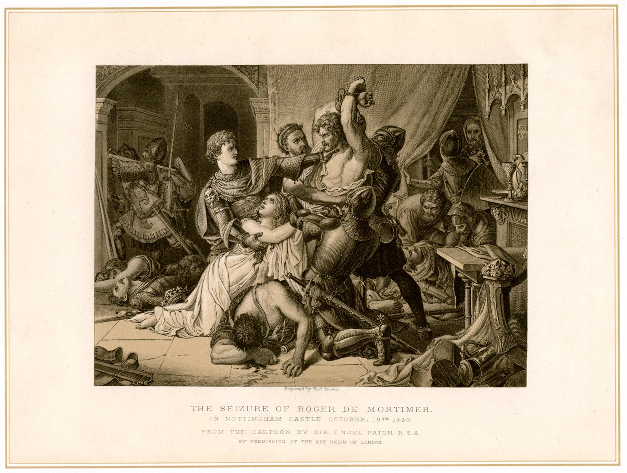 Die Festnahme von Roger de Mortimer 1287-1330 auf Nottingham Castle, 19. Jahrhundert von Noel Paton