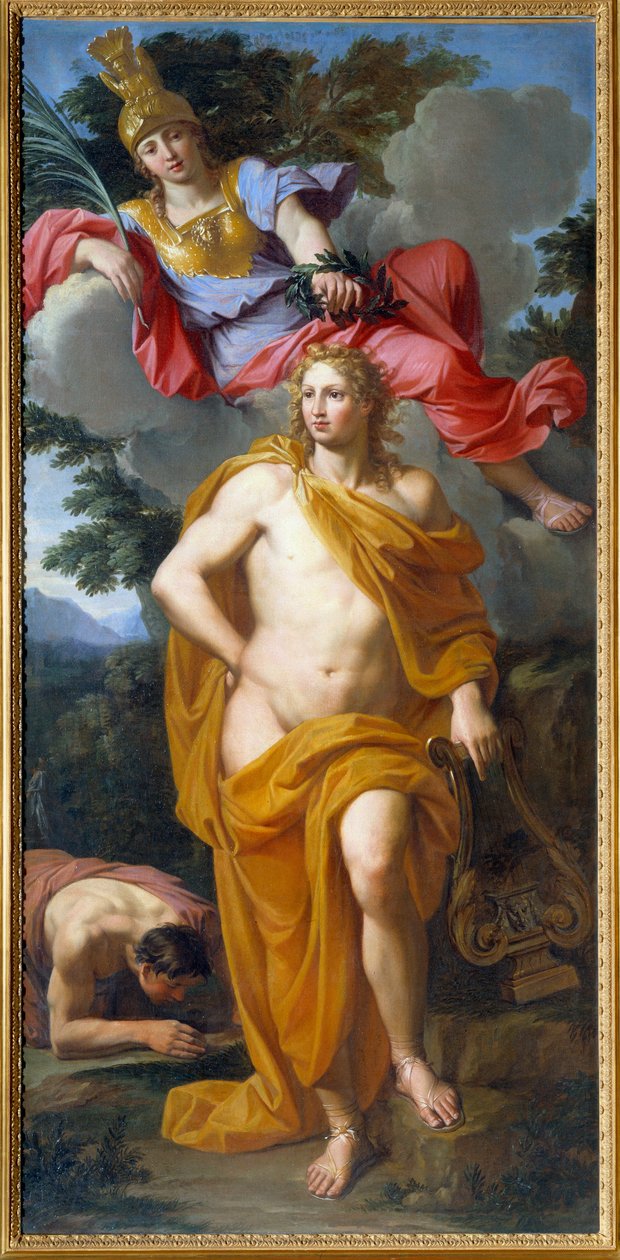 Apollo von Minerva gekrönt von Noël Coypel
