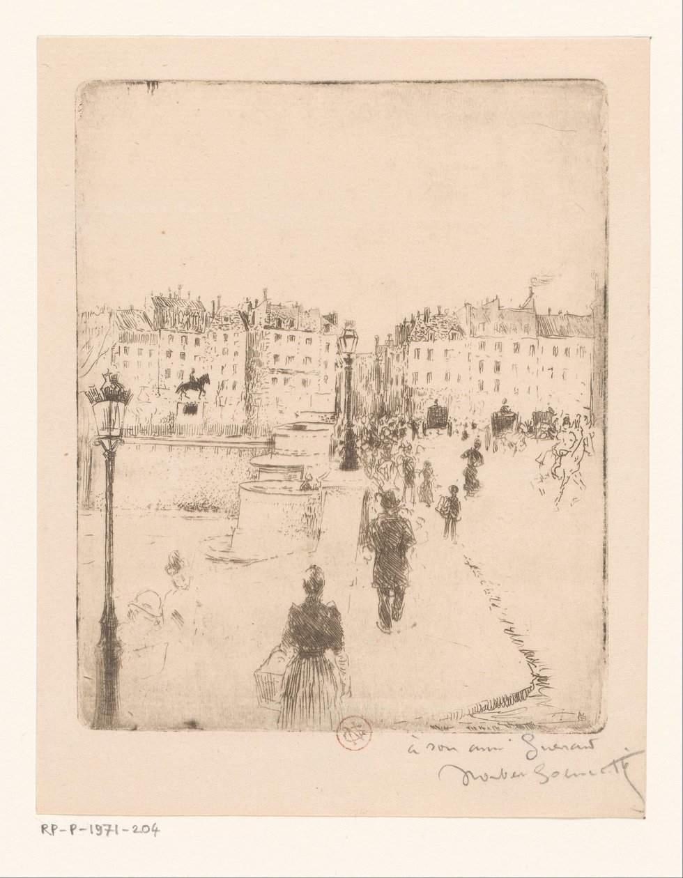 Ansicht der Pont Neuf in Paris von Norbert Goeneutte