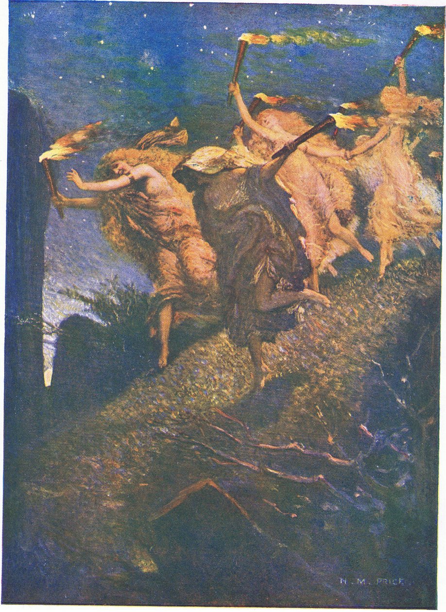 Erste Walpurgisnacht: "Durch die Dunkelheit führen und folgen, hinein und hinaus aus jedem felsigen Hohlraum" von Norman Mills Price