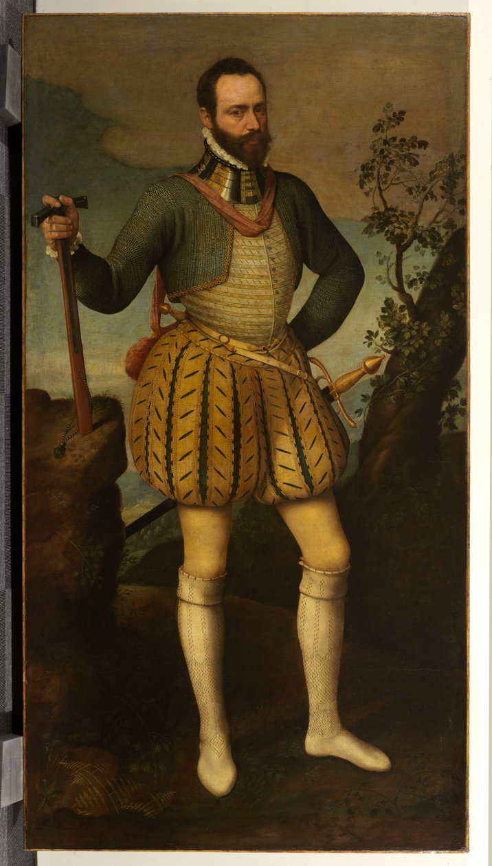 Porträt eines Mannes in Rüstung (möglicherweise Emmanuel Filibert, Herzog von Savoyen) von Northern Italian School