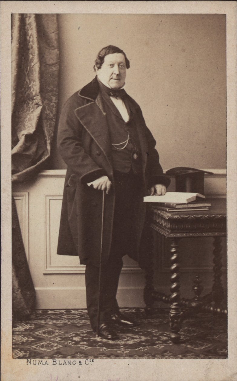 Porträt des Komponisten Gioachino Antonio Rossini 1792-1868, vor 1868 von Numa Blanc
