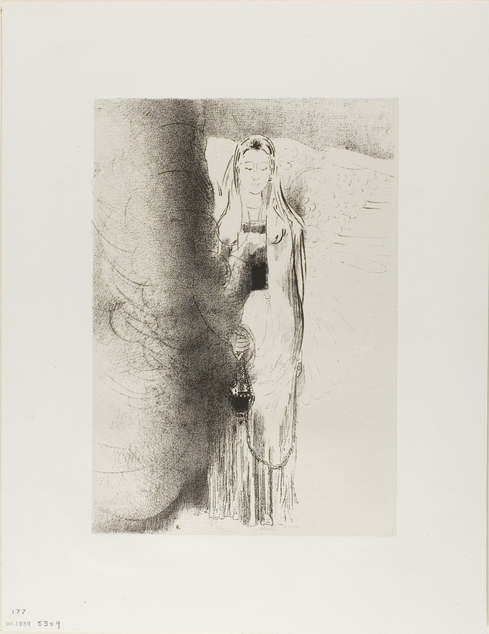 Und der Engel nahm das Räuchergefäß, Platte 4 von 12 von Odilon Redon