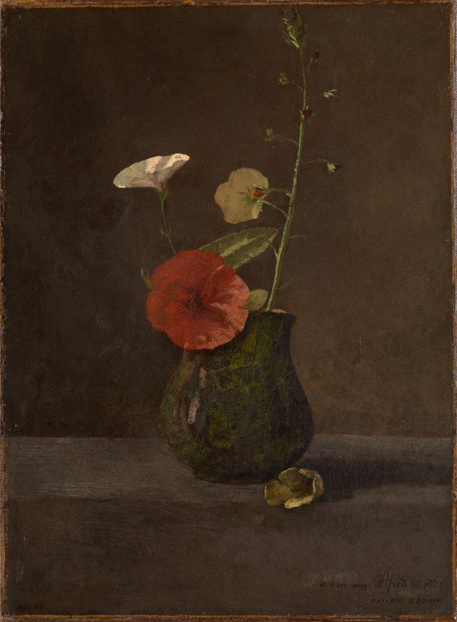 Blumenstillleben im grünen Krug von Odilon Redon