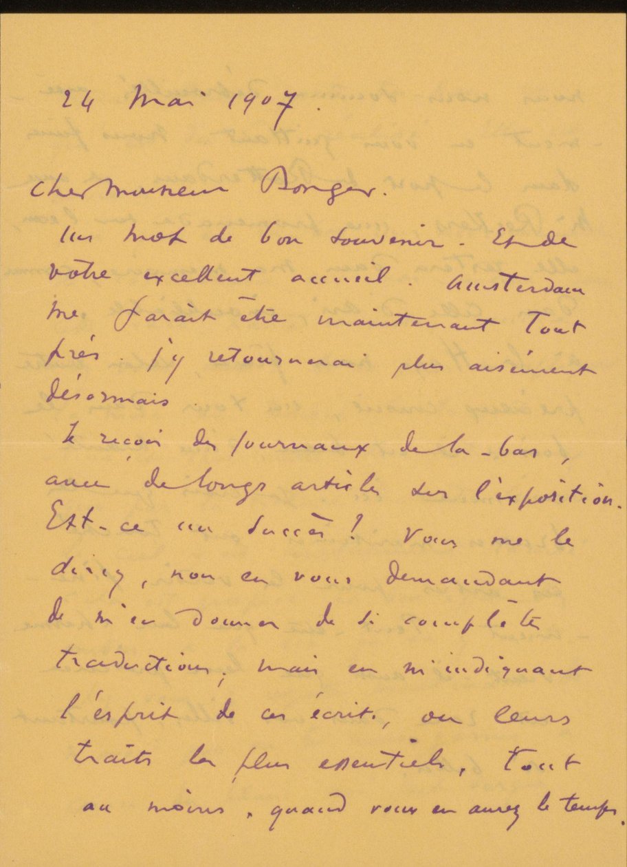 Brief an Andries Bonger von Odilon Redon