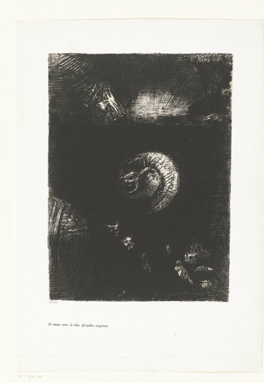 Und allerlei schreckliche Tiere erschienen von Odilon Redon