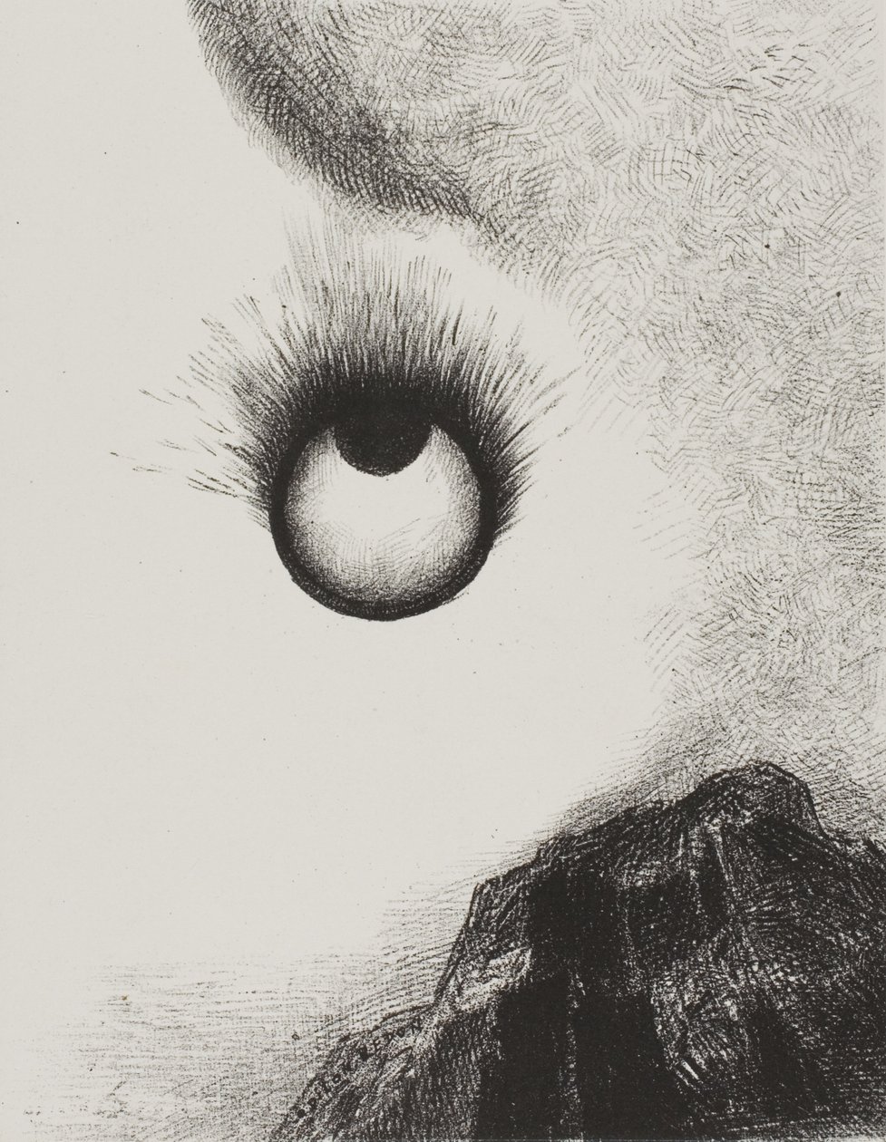 Überall brennen Augen, Platte 9 aus Die Versuchung des heiligen Antonius (1. Serie) von Odilon Redon