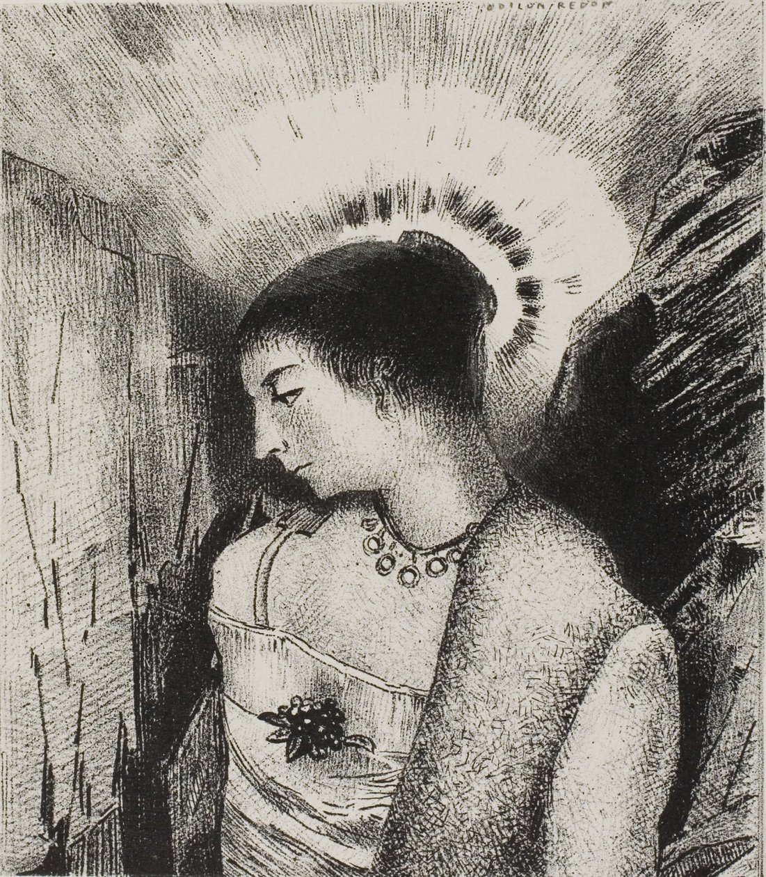 Hier ist die gute Göttin, die Idäische Mutter der Berge, Tafel 15 von 24 von Odilon Redon