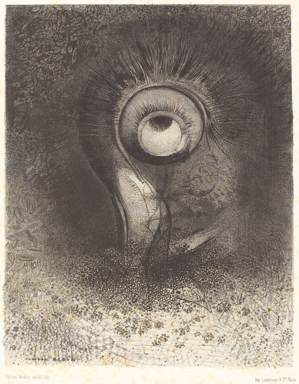 Es gab vielleicht eine erste Vision, die in der Blume versucht wurde von Odilon Redon