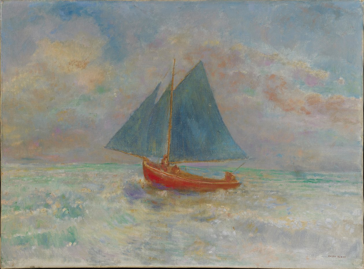 Das rote Boot, um 1910 von Odilon Redon