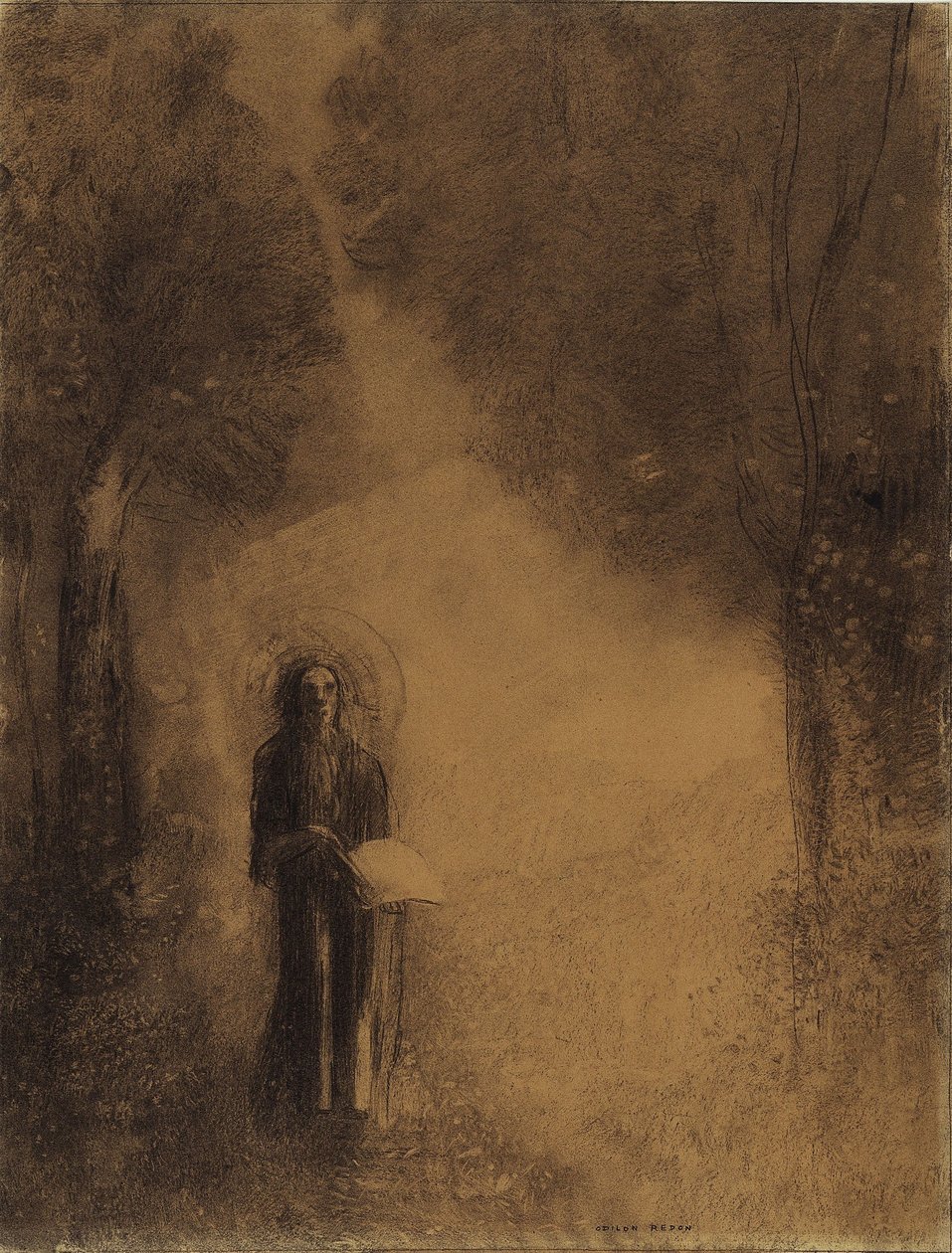 Der Spaziergänger, Studie für "Buddha, der geht" von Odilon Redon