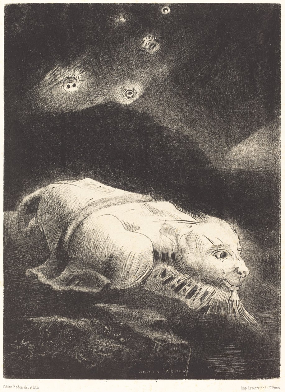 Als das Leben in den Tiefen der dunklen Materie erwachte von Odilon Redon