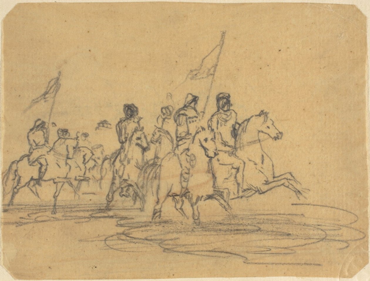 Skizze für Redons erste Radierung, Die Furt (M. 2) von Odilon Redon