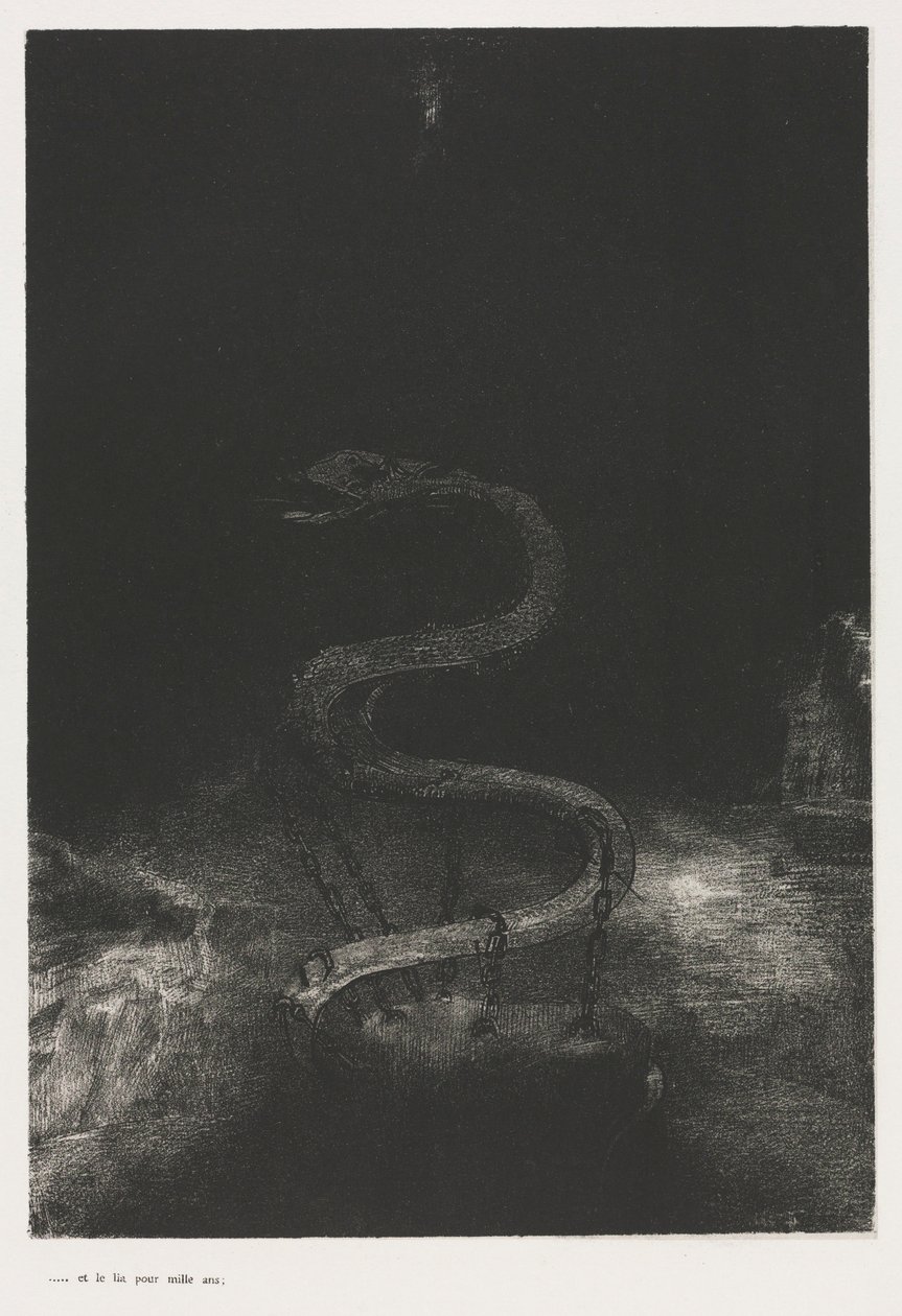 Die Apokalypse des Heiligen Johannes: Und band ihn tausend Jahre, 1899 von Odilon Redon