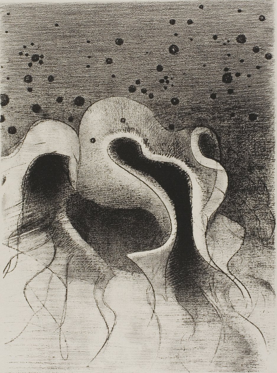 Die Tiere des Meeres, rund wie Lederflaschen, Platte 22 von 24 von Odilon Redon