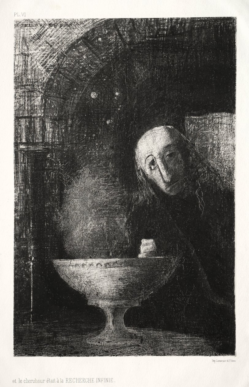 Die Nacht: Und der Sucher war in einer unendlichen Suche beschäftigt von Odilon Redon