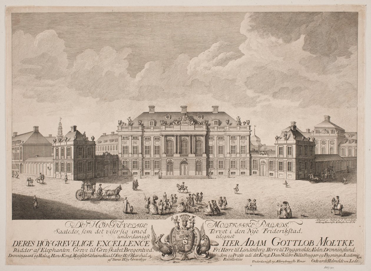 Der Moltkesche Palast am Amalienborg Schlossplatz von Odvardt Helmoldt de Lode