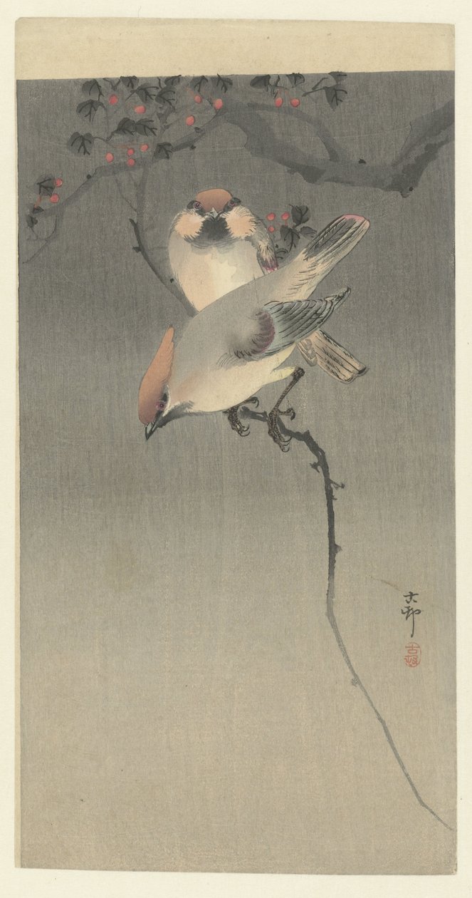 Seidenschwänze von Ohara Koson