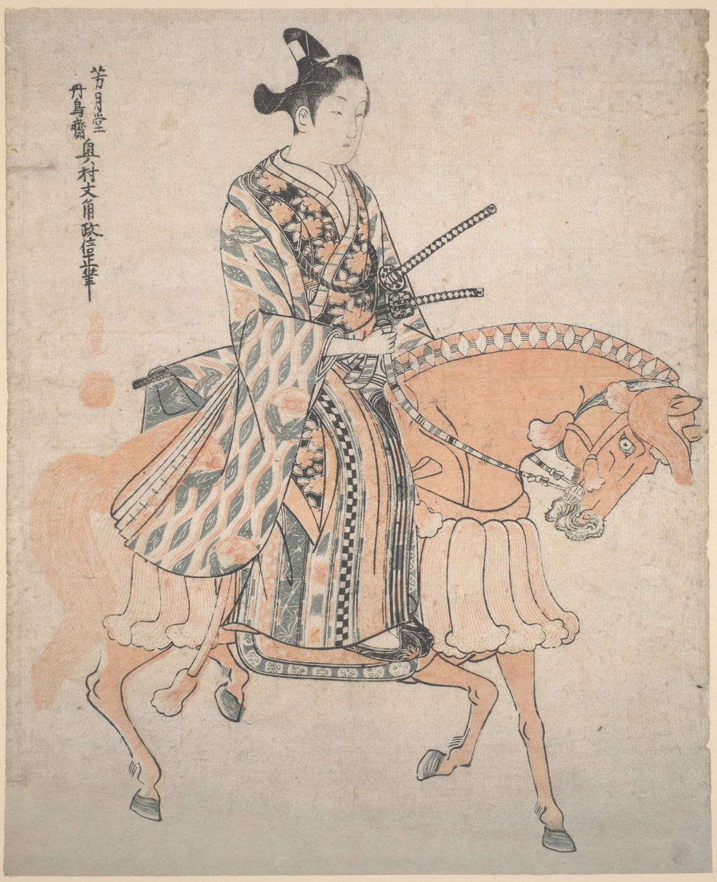 Adliger zu Pferde von Okumura Masanobu