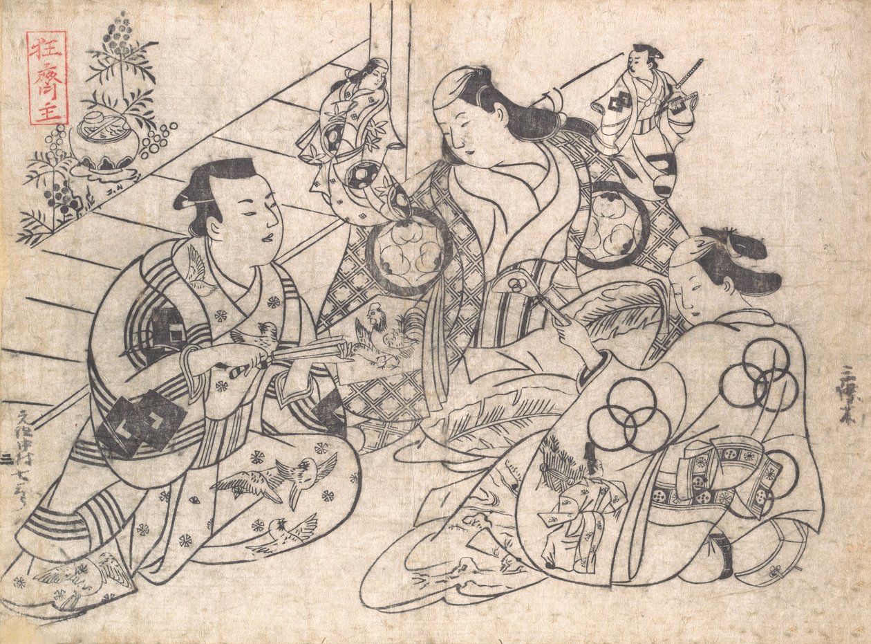 Szene aus einem Drama, 1710-13 von Okumura Masanobu