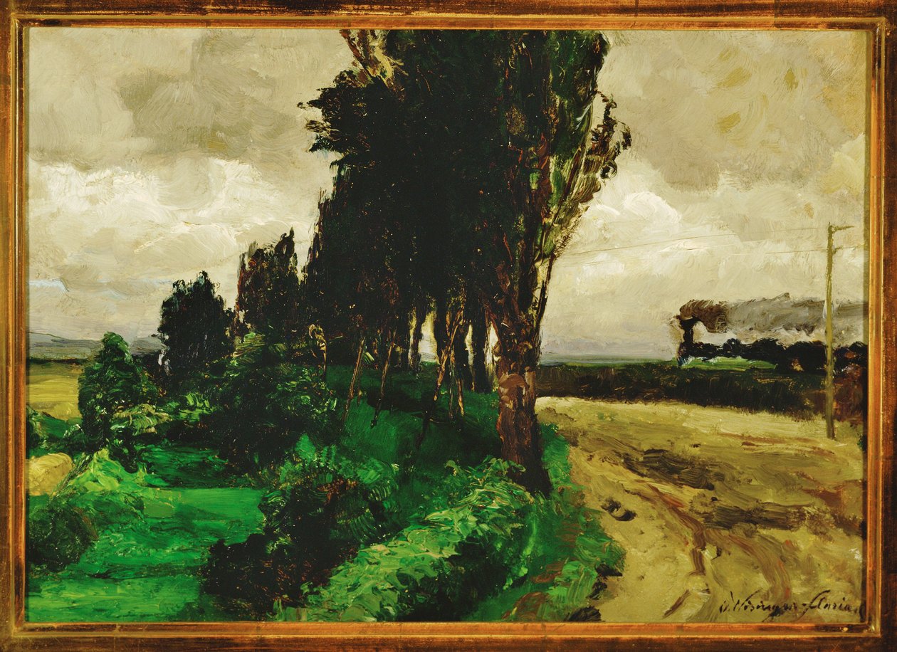 Eisenbahn in der Landschaft von Olga Wisinger Florian