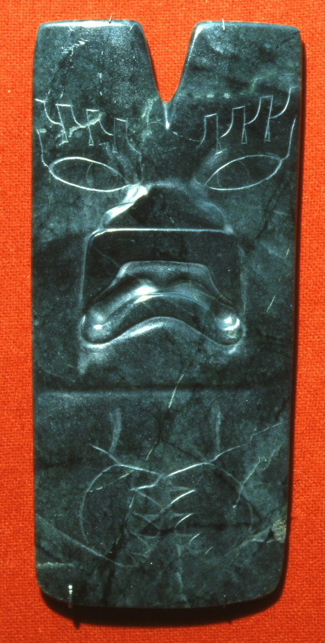 Hacha mit dem Gesicht eines Jaguars, Präklassische Periode von Olmec