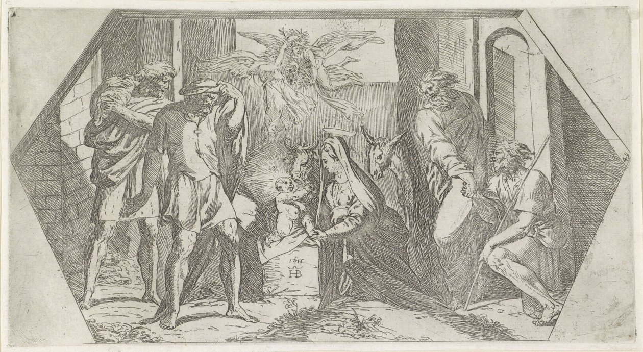 Anbetung der Hirten (Schilderungen in der Loggia von Raffael) von Orazio Borgianni