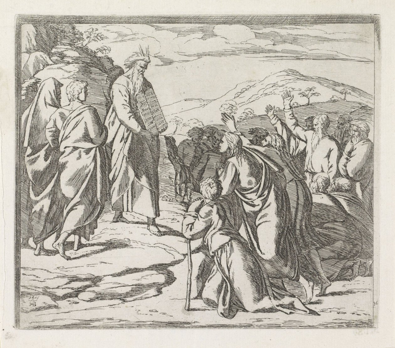 Moses zeigt die Gesetzestafeln von Orazio Borgianni
