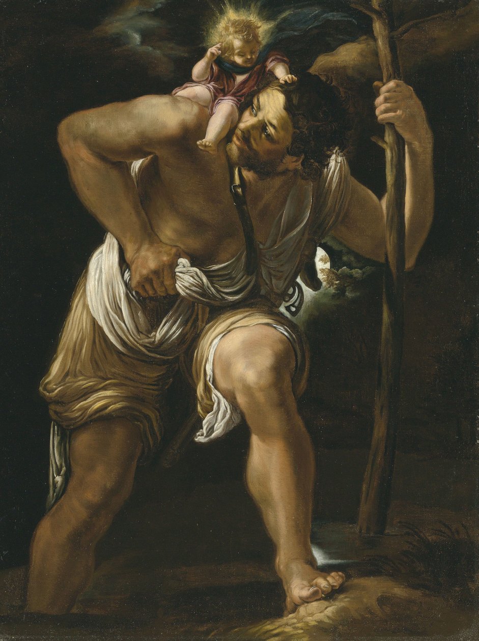 Der heilige Christophorus trägt das Jesuskind von Orazio Borgianni