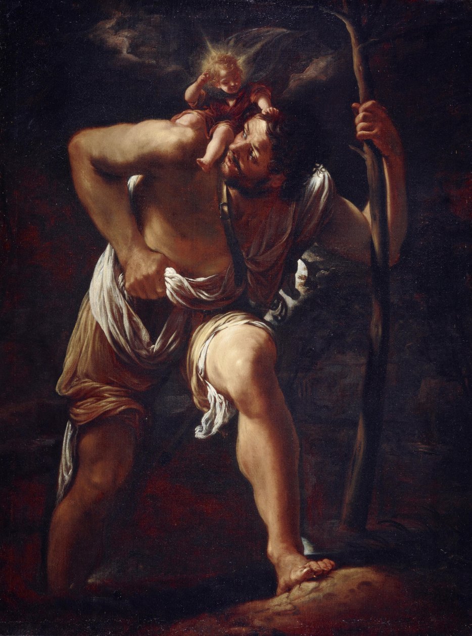 Der heilige Christophorus trägt das Christuskind von Orazio Borgianni
