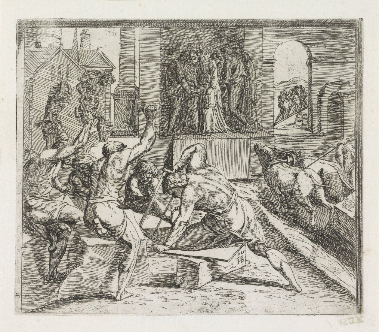 Salomo baut den Tempel in Jerusalem von Orazio Borgianni