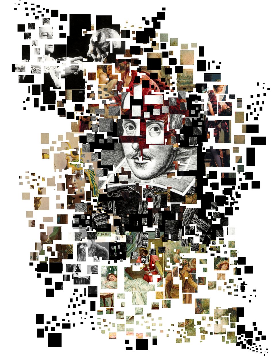 Collage von William Shakespeare (Druck) von Oscar Vila Nieto