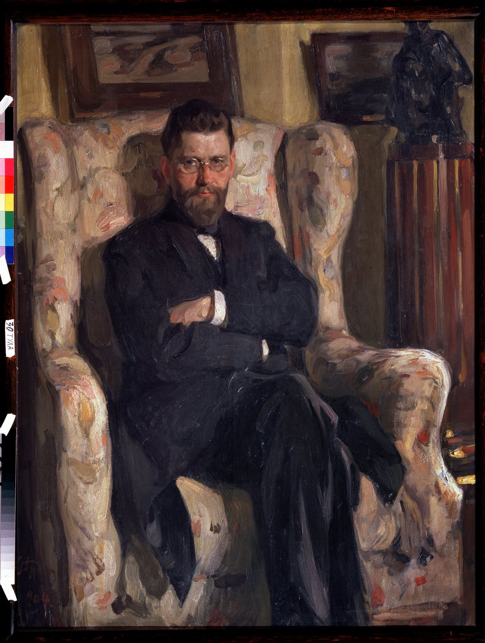 Porträt des Kunstsammlers Alexey A. Bakhrushin von Osip Emmanuilovich Braz