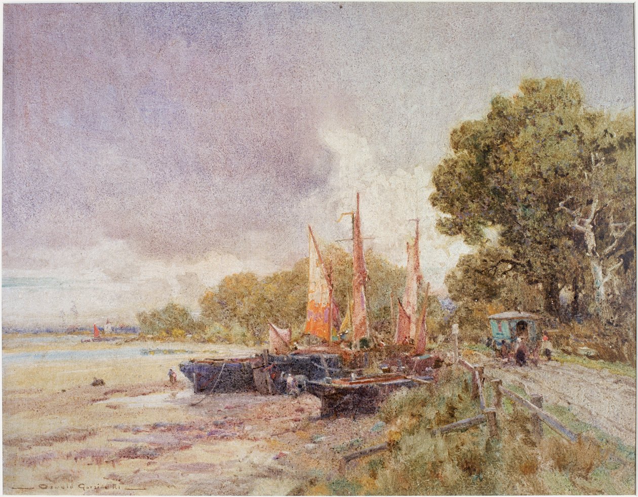 Die Themse bei Barnes von Oswald Garside: Kunstdruck