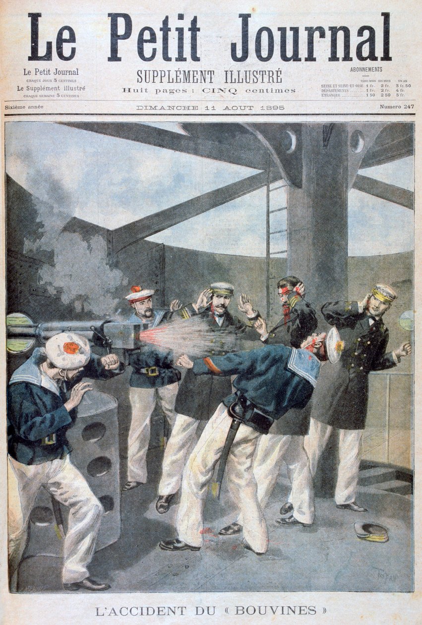Unfall auf dem französischen Kriegsschiff Bouvines, 1895 von Oswaldo Tofani