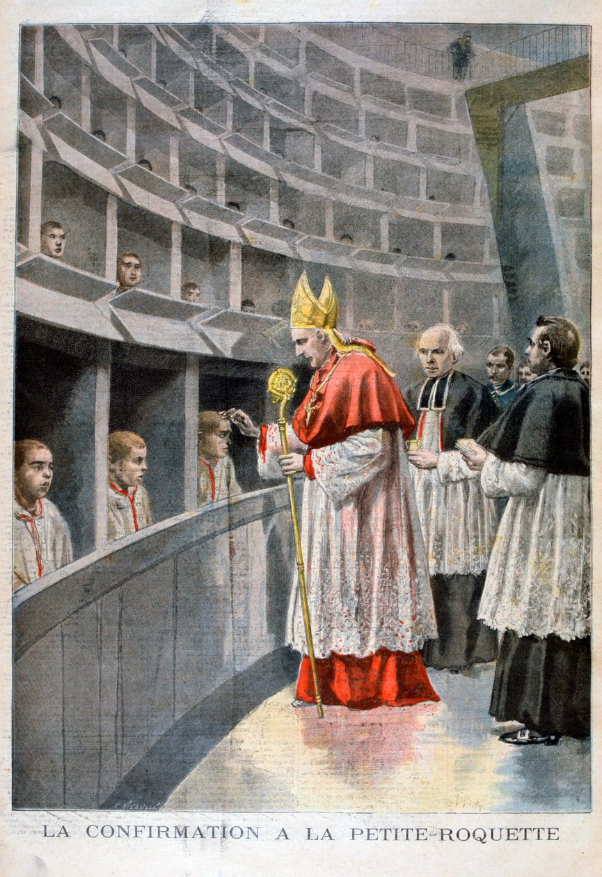 Firmung im Gefängnis de petite roquette für Kinder, Paris, 1896 von Oswaldo Tofani