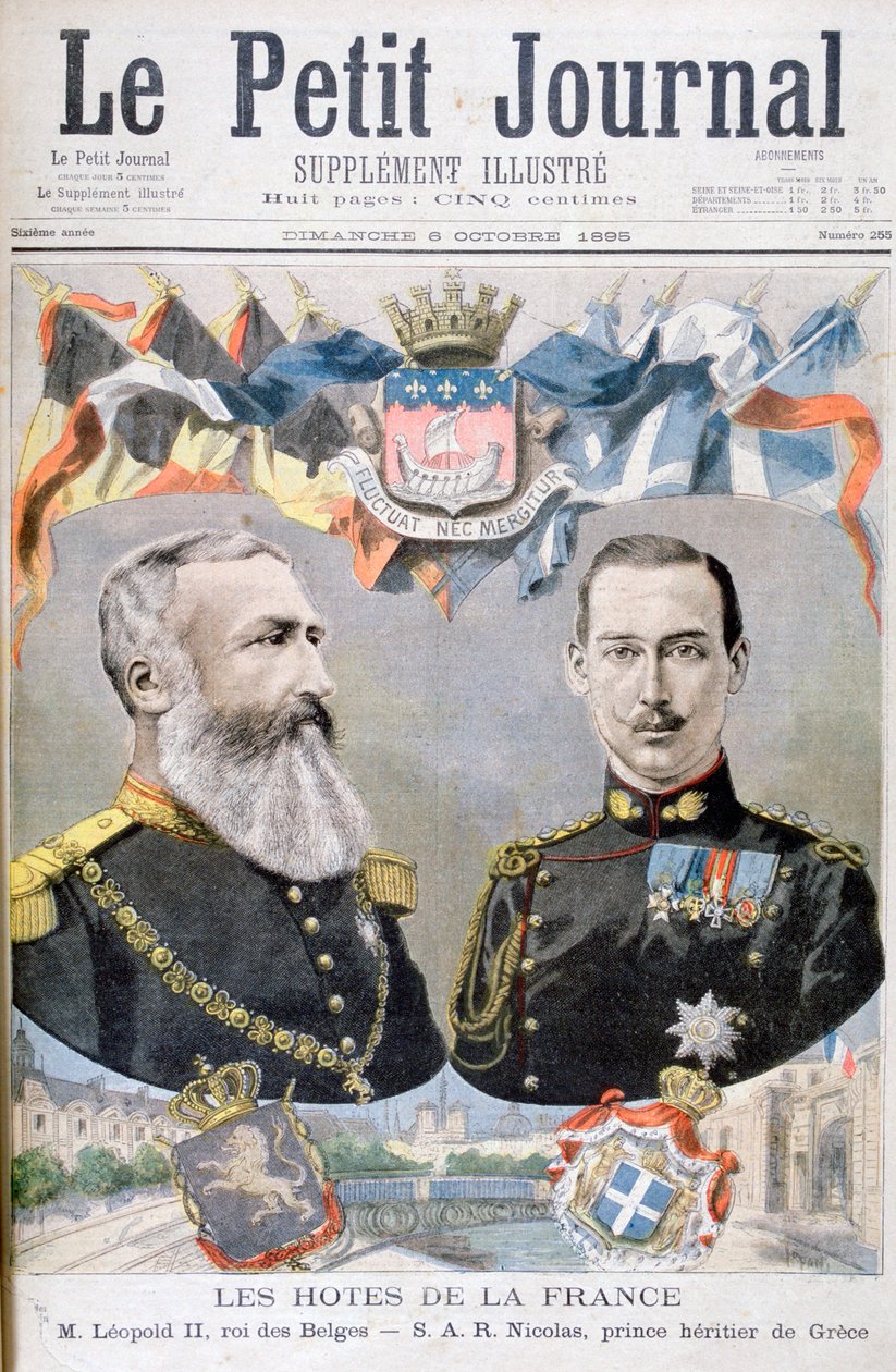 König Leopold II. von Belgien und Prinz Nikolaus von Griechenland und Dänemark, 1895 von Oswaldo Tofani