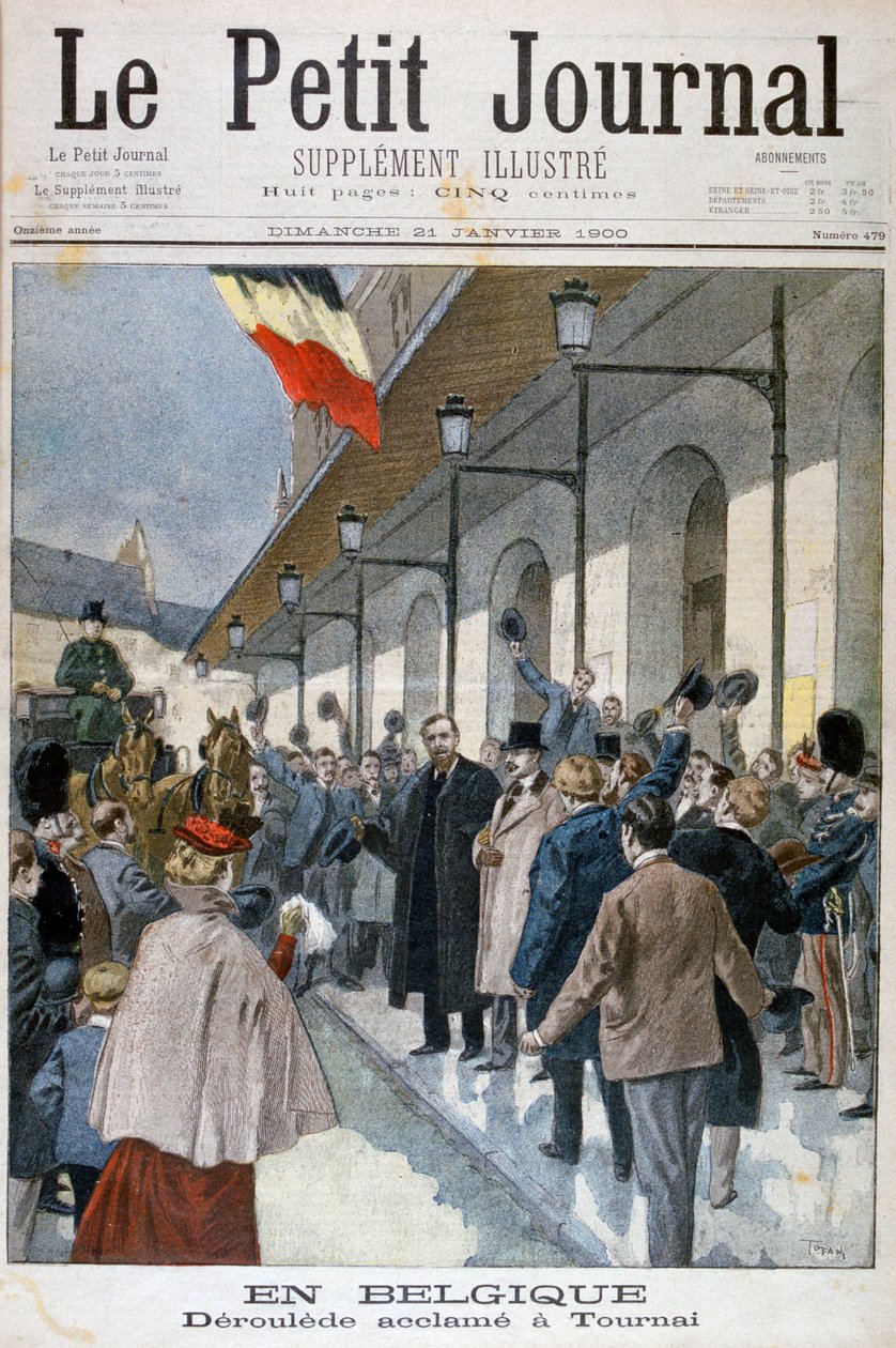 Paul Déroulède bei seiner Ankunft im Exil in Tournai, Belgien, 1900 von Oswaldo Tofani
