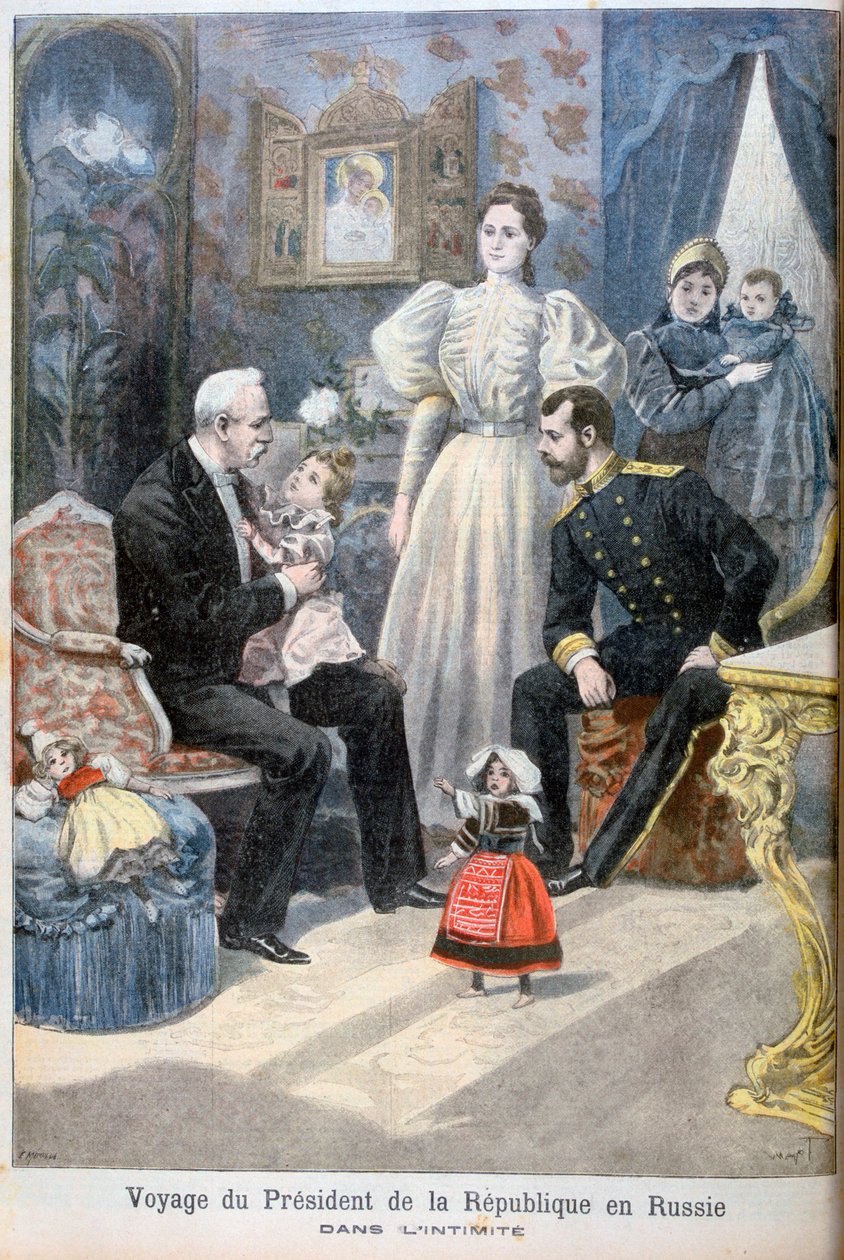 Zar Nikolaus II. von Russland und Félix Faure, Präsident der Französischen Republik, 1897 von Oswaldo Tofani